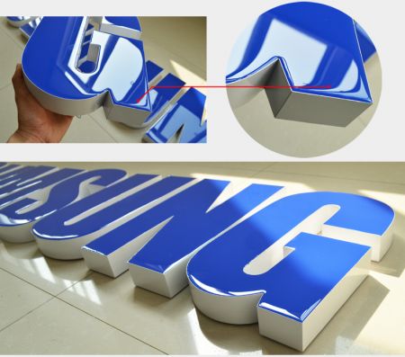 Colors Return Resin Face Lit Channel Letters Rimless Zinc Metal Coated UL Listed LED Signage Illuminated