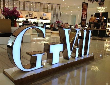 Face Lit Acrylic Channel Letters Colors PVD Stainless Steel Return for Shop Sign Front with CE UL LED