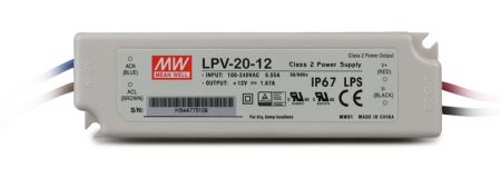 LPV-20 series Waterproof Original Taiwan Mean Well AC to DC Switching LED Power Supply 