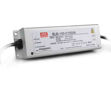 ELG-150-C series Waterproof Original Taiwan Mean Well AC to DC Driver LED Power Supply 