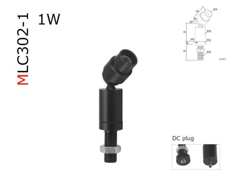 MLC302  spectrum miniature 1W/2W/3W LED spotlight+ Driver Plug & Play KIT  DC12V