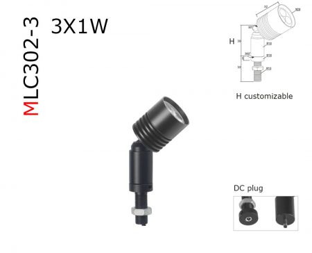 MLC302  spectrum miniature 1W/2W/3W LED spotlight+ Driver Plug & Play KIT  DC12V